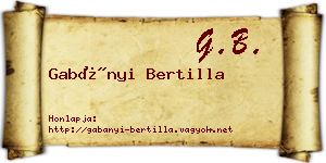Gabányi Bertilla névjegykártya